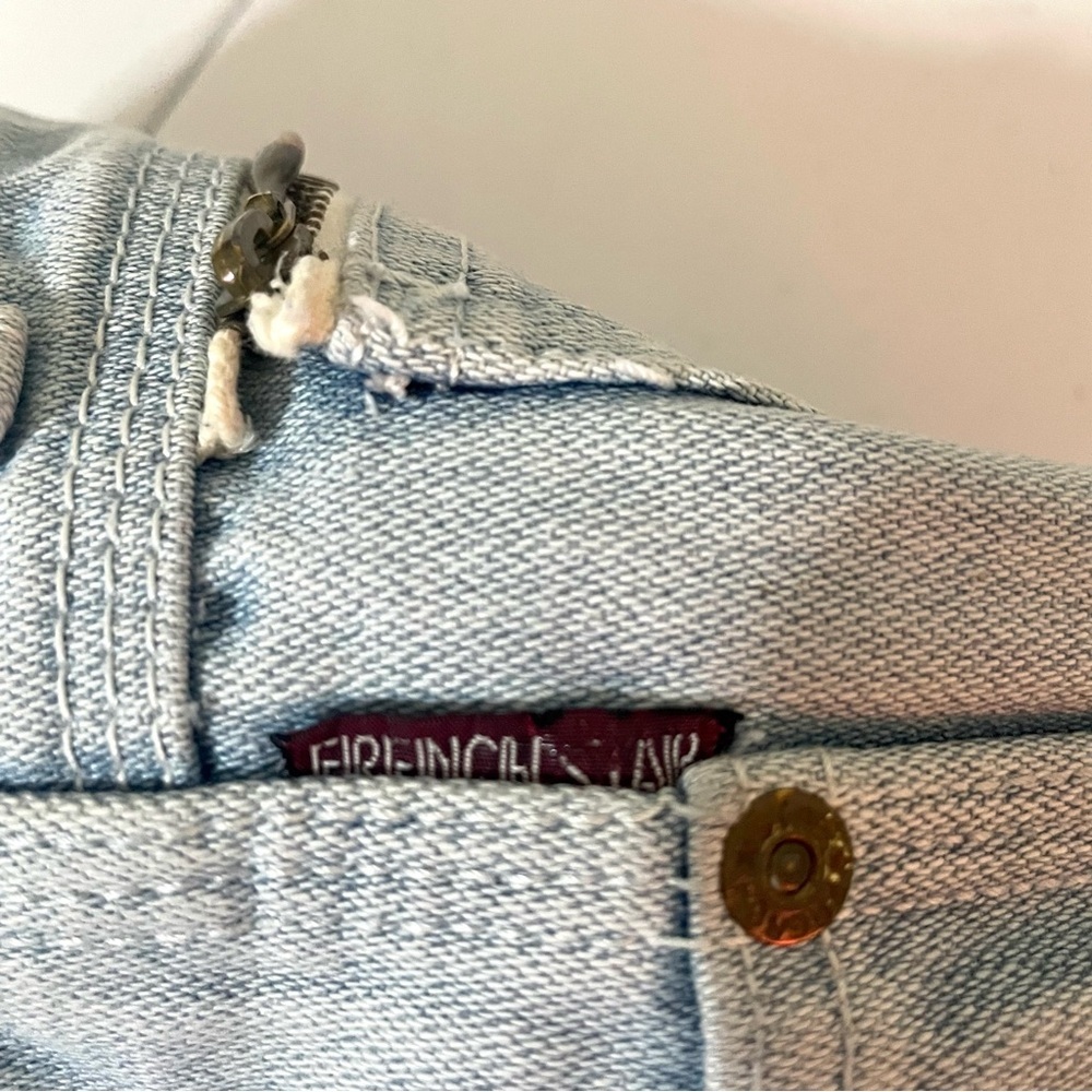 French Star Vintage 70s Jeans High Rise Light Wash Zipper Back Pocket Size 27‎ - Picture 12 of 16